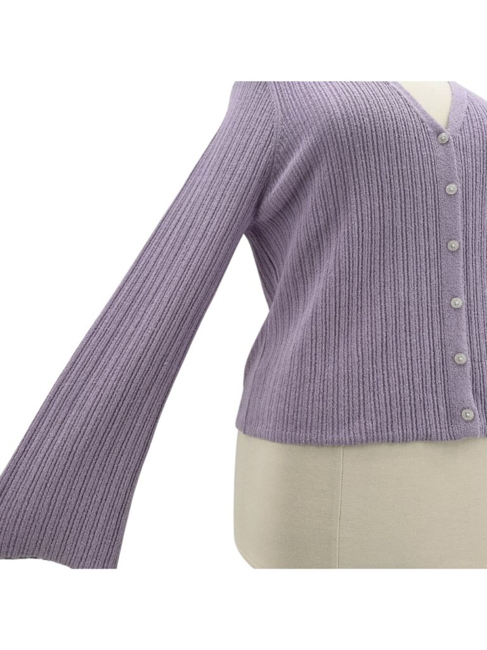 NEW Old Navy Womens XL Sweater Textured Knit Purple Button Cardigan V-Neck - Picture 3 of 9